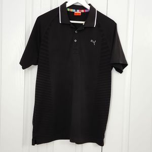 Puma Polo. Black. Men's Medium